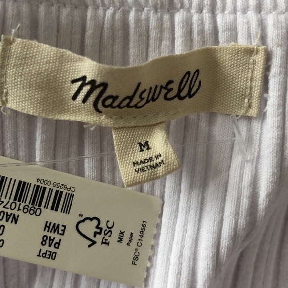 Madewell Ribbed Off The Shoulder Top White NWT M - Picture 4 of 8